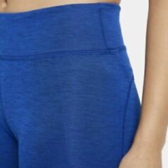 Nike Fast Mid Rise Crop Running Leggings Obsidian Royal/Heather - Picture 5 of 9